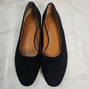 Halston Heritage Womens Shoes Linda Size 9 M Black Suede Leather Slip On Flats